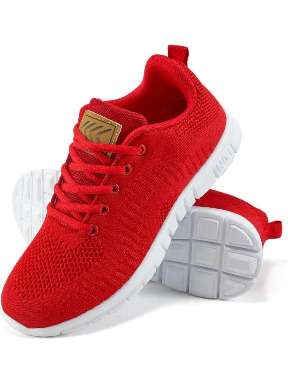 Women's Red Lightweight Non Slip Comfortable Tennis Casual Work Travel Sneaker